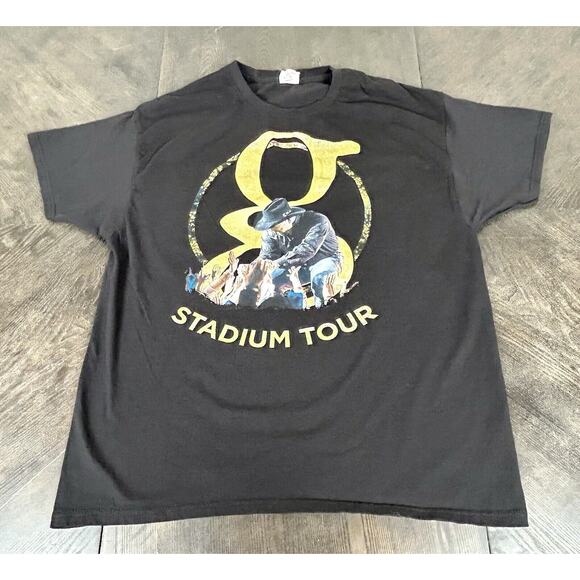 Garth Brooks Black Stadium Tour Tshirt Short Sleeve Music Concert Men's XL - Picture 2 of 8